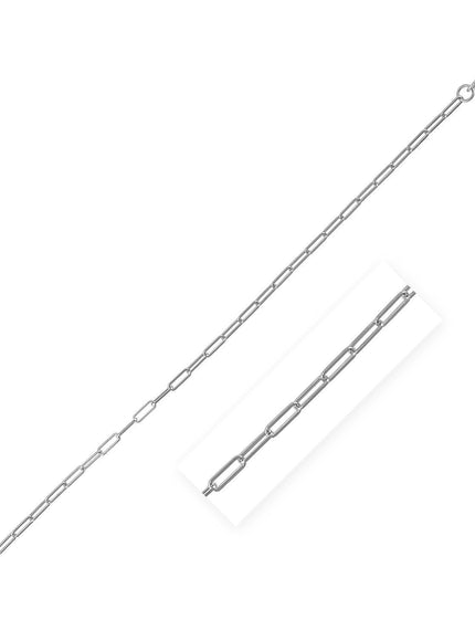 14K White Gold Fine Paperclip Chain (1.5mm) - Ellie Belle