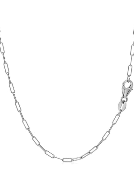 14K White Gold Fine Paperclip Chain (1.5mm) - Ellie Belle