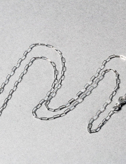 14K White Gold Fine Paperclip Chain (1.5mm) - Ellie Belle