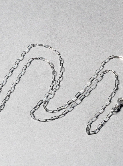 14K White Gold Fine Paperclip Chain (1.5mm) - Ellie Belle