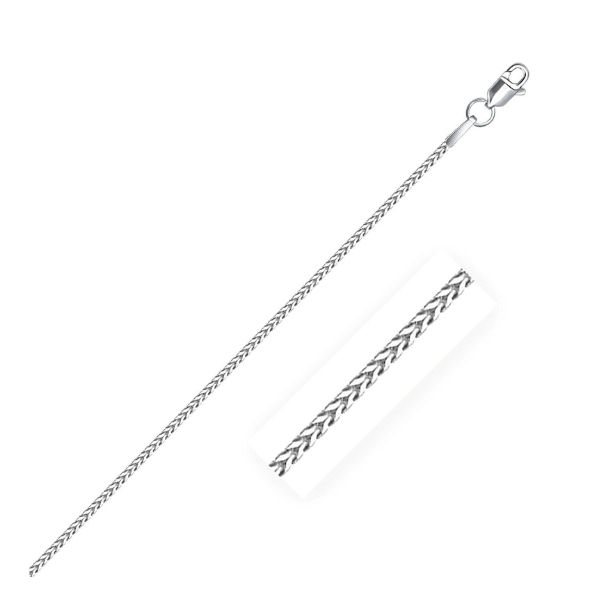 14k White Gold Franco Chain 1.2mm - Ellie Belle