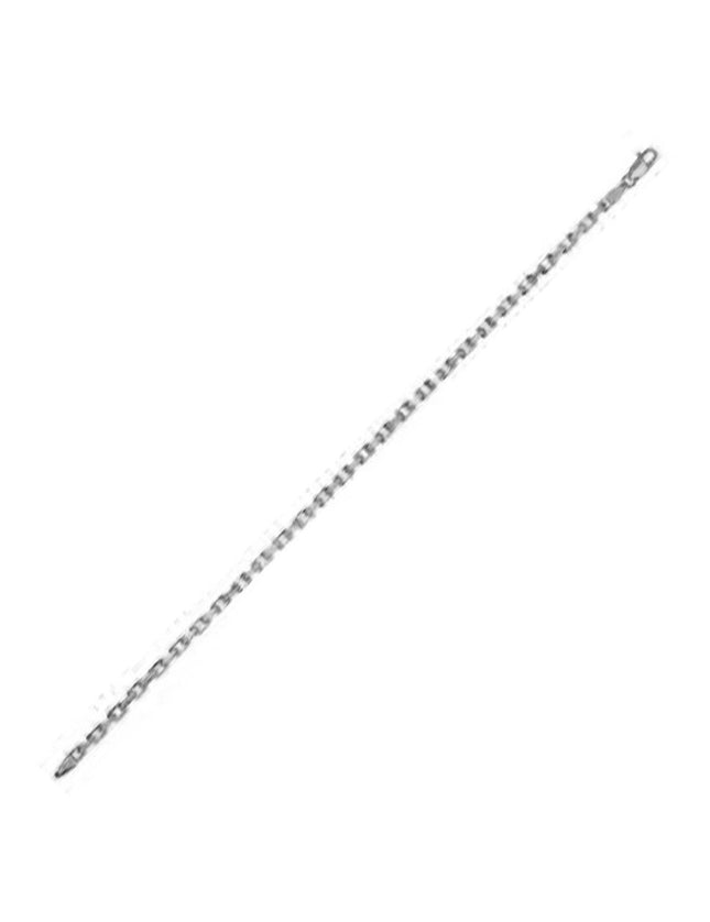14k White Gold French Cable Link Chain 2.5 mm - Ellie Belle