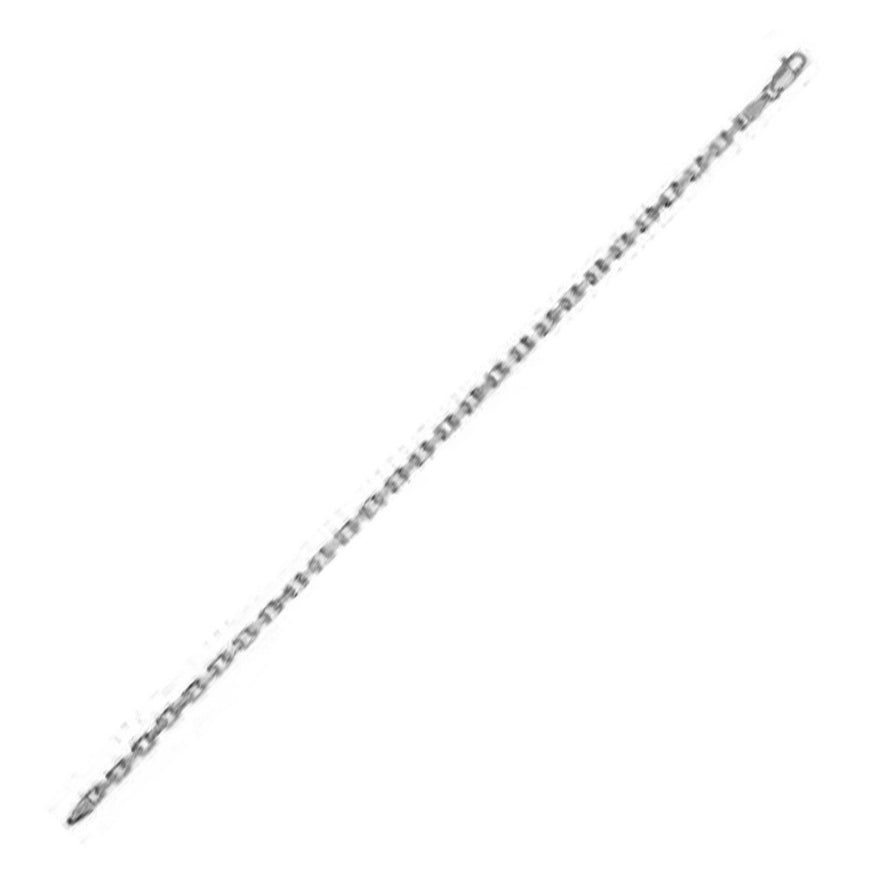 14k White Gold French Cable Link Chain 2.5 mm - Ellie Belle