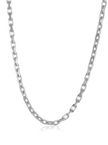 14k White Gold French Cable Link Chain 2.5 mm - Ellie Belle