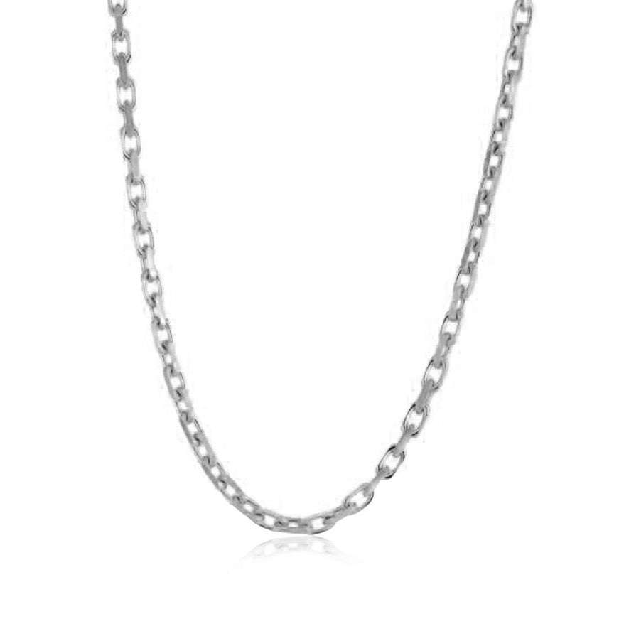 14k White Gold French Cable Link Chain 2.5 mm - Ellie Belle