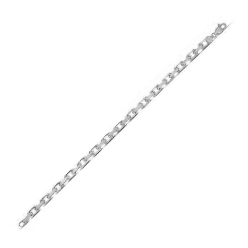 14k White Gold French Cable Link Chain 4.8 mm - Ellie Belle