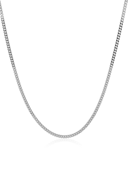 14k White Gold Gourmette Chain 1.5mm - Ellie Belle