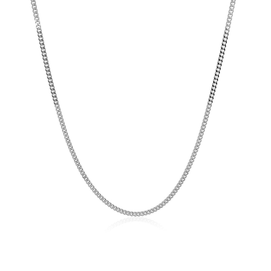 14k White Gold Gourmette Chain 1.5mm - Ellie Belle