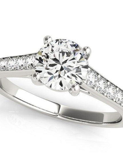 14k White Gold Graduated Single Row Diamond Engagement Ring (1 1/3 cttw) - Ellie Belle
