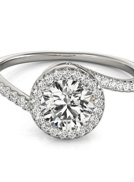 14k White Gold Halo Design Bypass Round Diamond Engagement Ring (5/8 cttw) - Ellie Belle