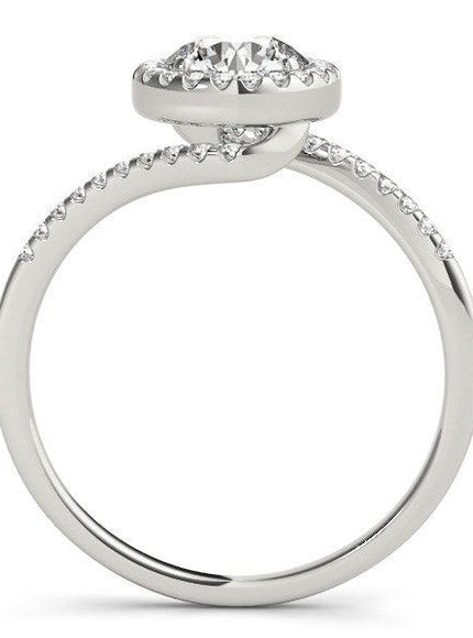 14k White Gold Halo Design Bypass Round Diamond Engagement Ring (5/8 cttw) - Ellie Belle