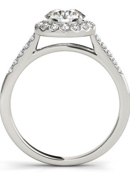 14k White Gold Halo Diamond Engagement Ring (1 3/8 cttw) - Ellie Belle