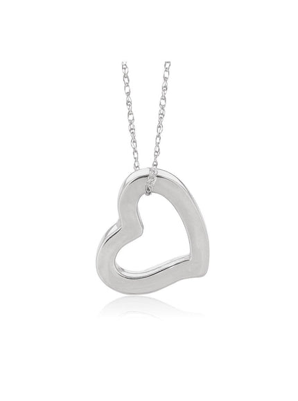 14k White Gold Heart Pendant - Ellie Belle