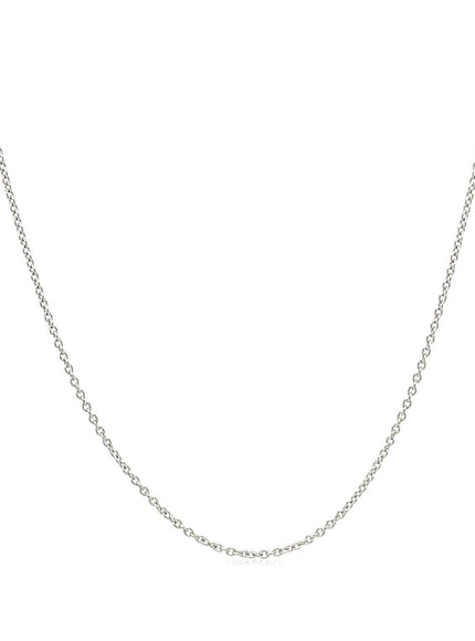 14k White Gold Oval Cable Link Chain 0.6mm - Ellie Belle