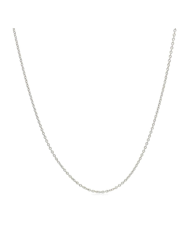 14k White Gold Oval Cable Link Chain 0.6mm - Ellie Belle