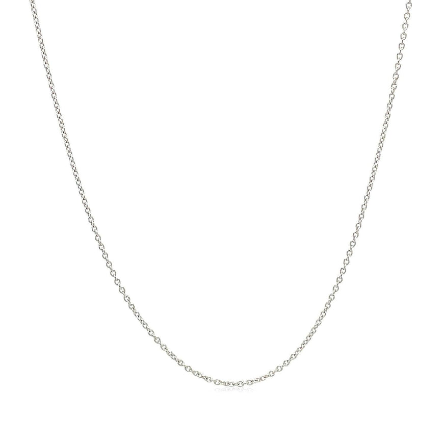 14k White Gold Oval Cable Link Chain 0.6mm - Ellie Belle