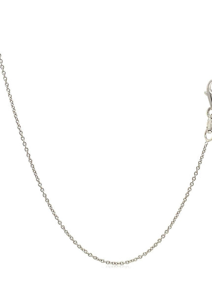 14k White Gold Oval Cable Link Chain 0.6mm - Ellie Belle