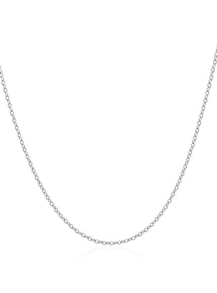 14k White Gold Oval Cable Link Chain 0.7mm - Ellie Belle