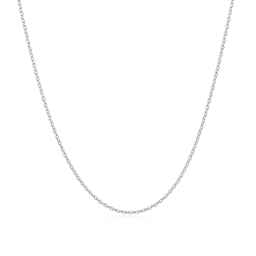 14k White Gold Oval Cable Link Chain 0.7mm - Ellie Belle