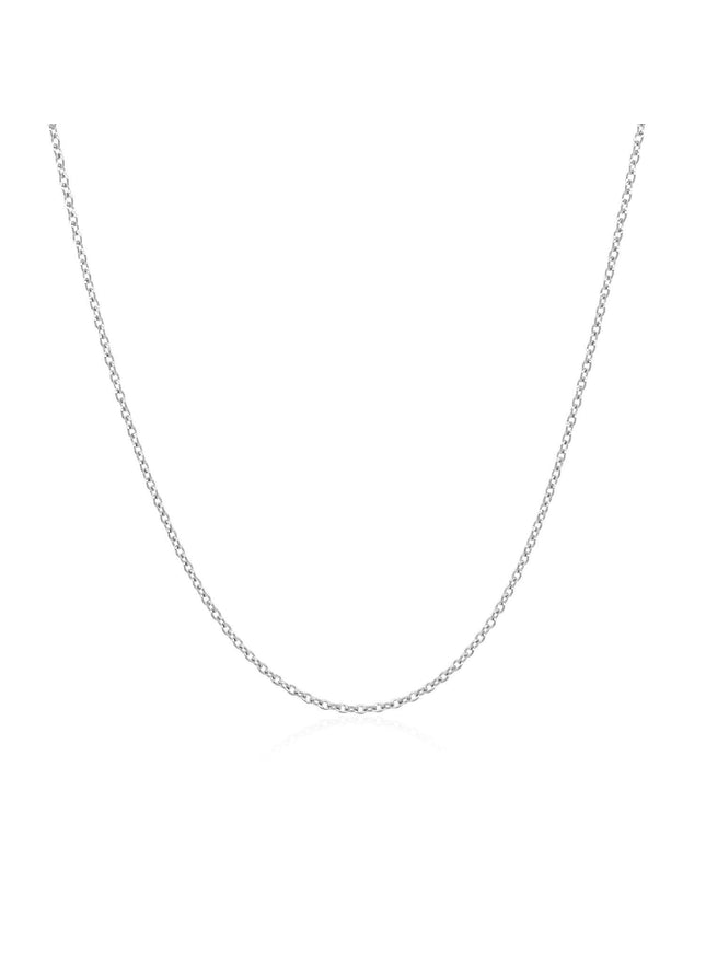 14k White Gold Oval Cable Link Chain 0.7mm - Ellie Belle