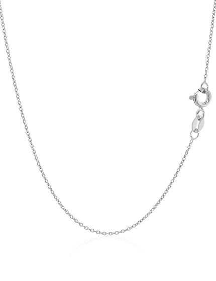 14k White Gold Oval Cable Link Chain 0.7mm - Ellie Belle