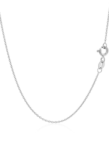 14k White Gold Oval Cable Link Chain 0.7mm - Ellie Belle