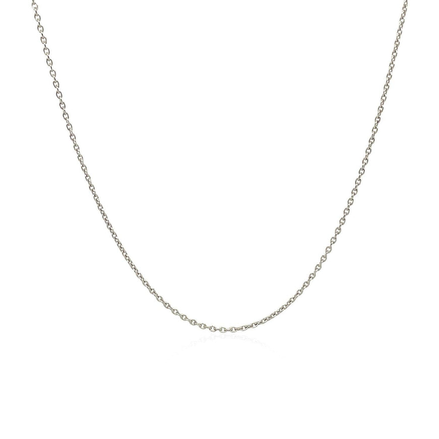 14k White Gold Oval Cable Link Chain 0.97mm - Ellie Belle