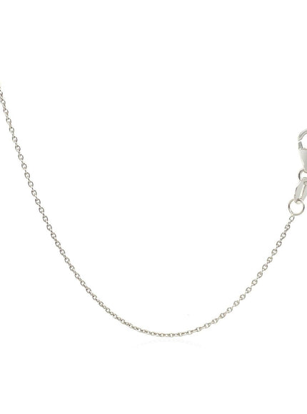 14k White Gold Oval Cable Link Chain 0.97mm - Ellie Belle