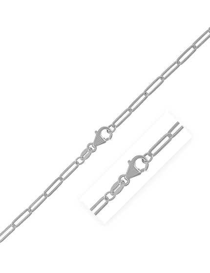 14K White Gold Paperclip Chain (2.5mm) - Ellie Belle