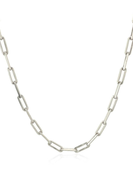 14K White Gold Paperclip Chain (2.5mm) - Ellie Belle