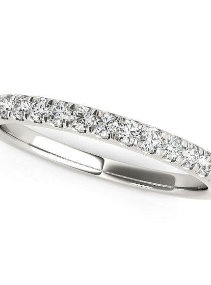 14k White Gold Pave Set Diamond Wedding Ring (1/4 cttw) - Ellie Belle