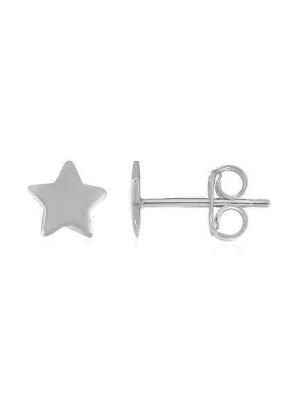 14k White Gold Post Earrings with Stars - Ellie Belle