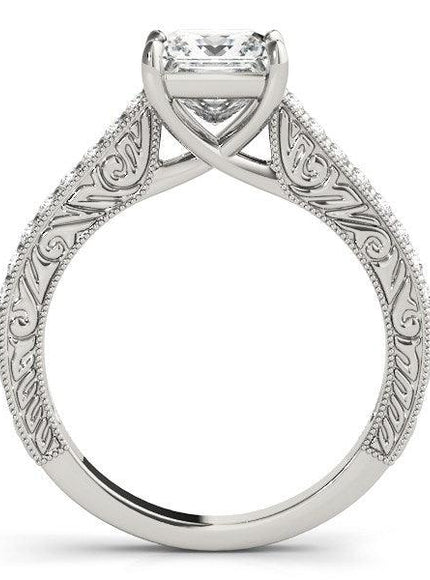 14k White Gold Princess Cut Diamond Engagement Ring (1 1/4 cttw) - Ellie Belle