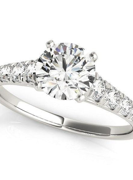 14k White Gold Prong Set Graduated Diamond Engagement Ring (1 7/8 cttw) - Ellie Belle