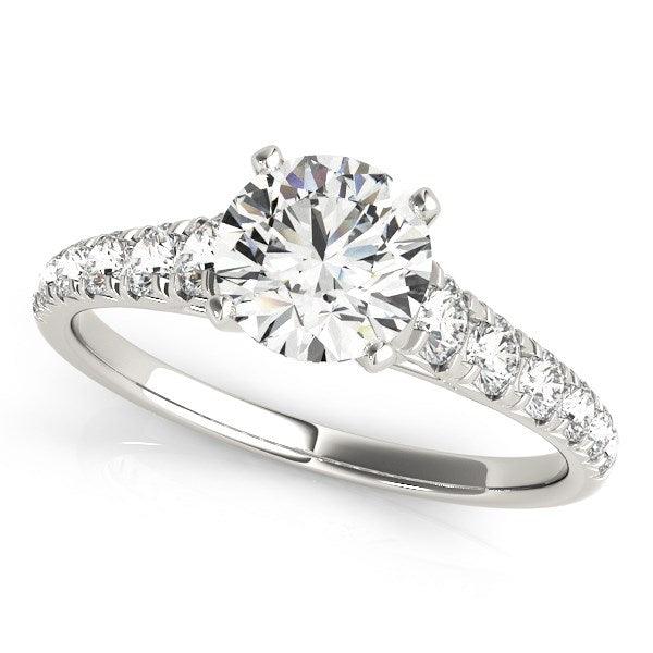 14k White Gold Prong Set Graduated Diamond Engagement Ring (1 7/8 cttw) - Ellie Belle