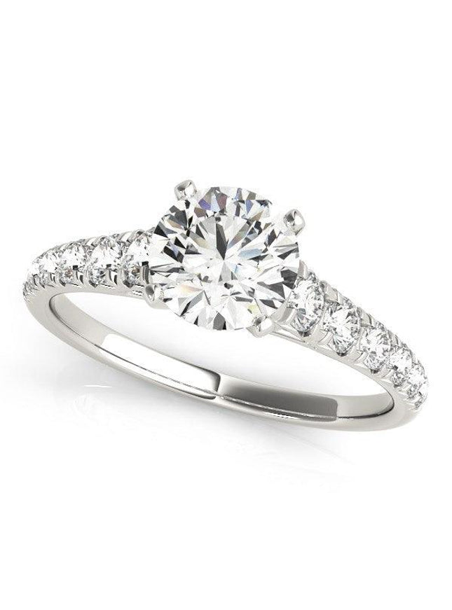 14k White Gold Prong Set Graduated Diamond Engagement Ring (1 7/8 cttw) - Ellie Belle