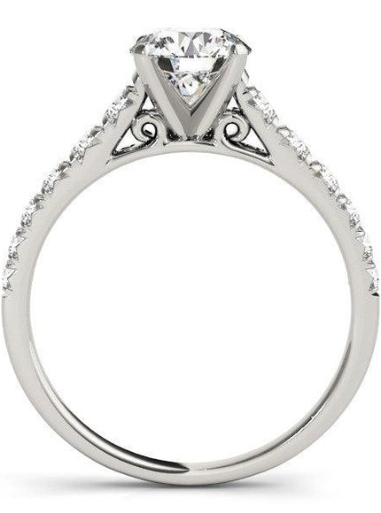 14k White Gold Prong Set Graduated Diamond Engagement Ring (1 7/8 cttw) - Ellie Belle