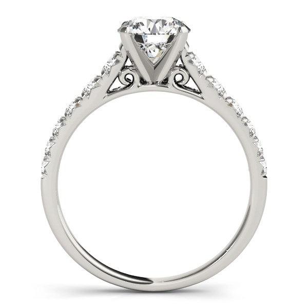 14k White Gold Prong Set Graduated Diamond Engagement Ring (1 7/8 cttw) - Ellie Belle