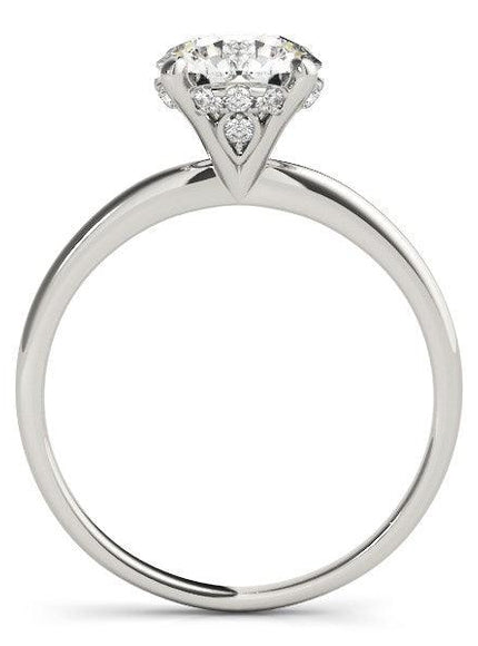 14k White Gold Prong Set Round Diamond Engagement Ring (2 cttw) - Ellie Belle