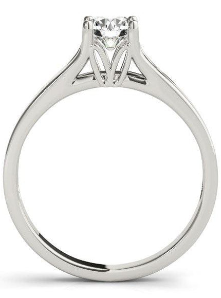 14k White Gold Prong Set Style Solitaire Diamond Engagement Ring (1/2 cttw) - Ellie Belle