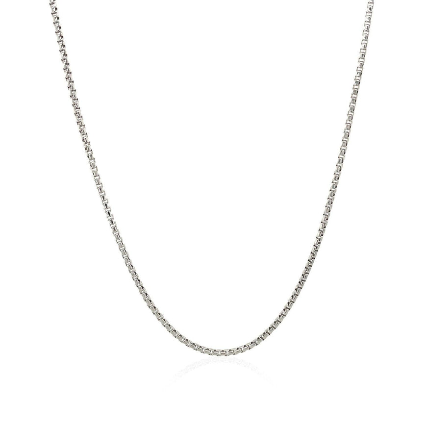 14k White Gold Round Box Chain 1.35 mm - Ellie Belle