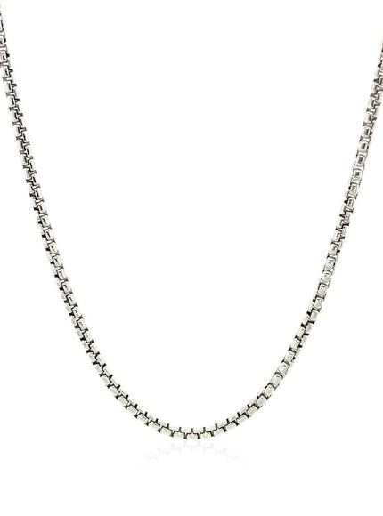 14k White Gold Round Box Chain 1.7mm - Ellie Belle