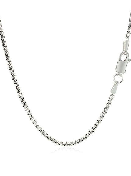 14k White Gold Round Box Chain 1.7mm - Ellie Belle