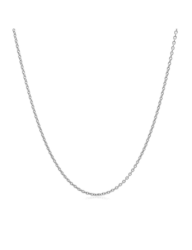 14k White Gold Round Cable Link Chain 1.1mm - Ellie Belle
