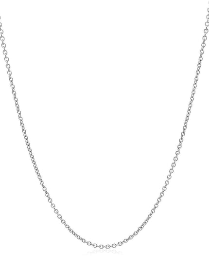 14k White Gold Round Cable Link Chain 1.2mm - Ellie Belle
