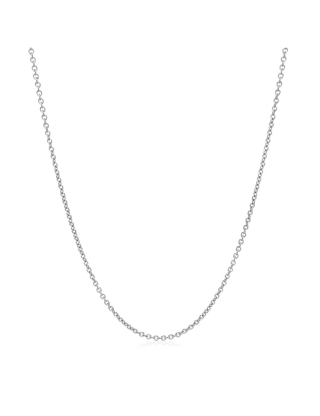 14k White Gold Round Cable Link Chain 1.2mm - Ellie Belle