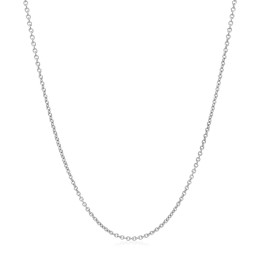 14k White Gold Round Cable Link Chain 1.2mm - Ellie Belle