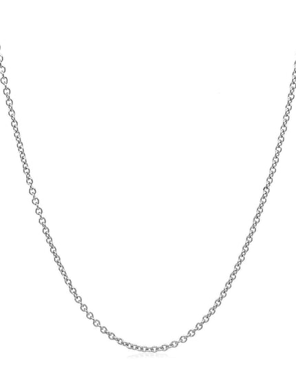 14k White Gold Round Cable Link Chain 1.3mm - Ellie Belle