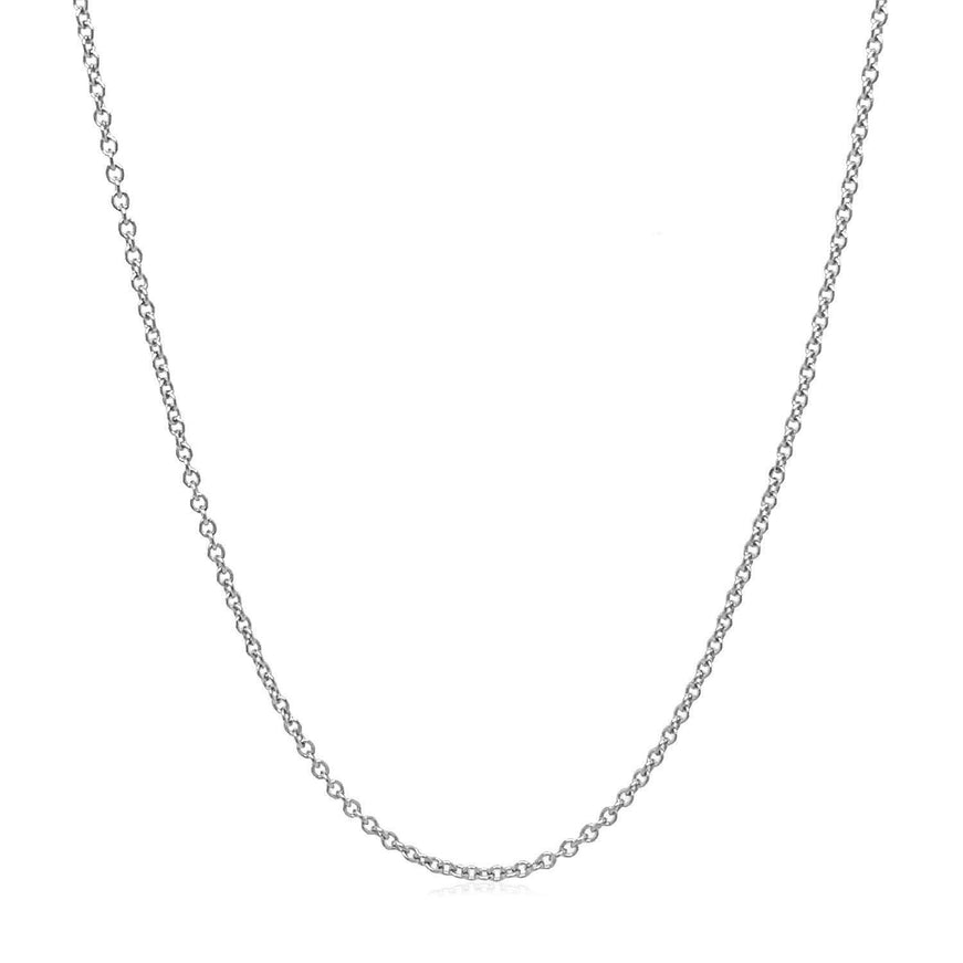 14k White Gold Round Cable Link Chain 1.3mm - Ellie Belle