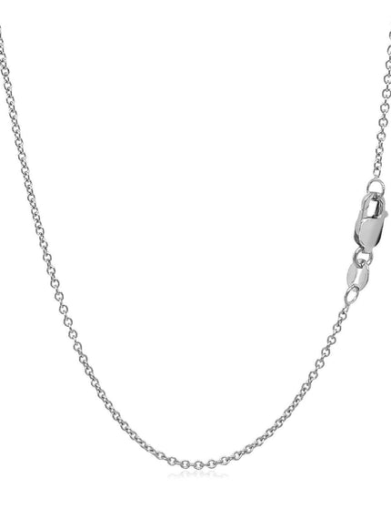 14k White Gold Round Cable Link Chain 1.3mm - Ellie Belle